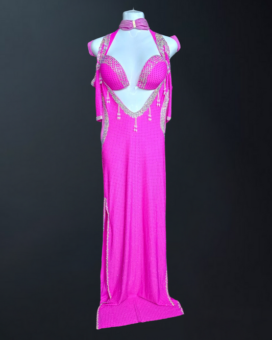 Costume baladi rose fushia