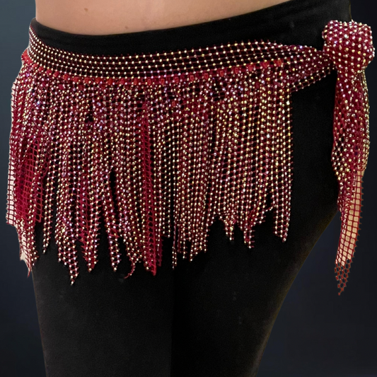 Ceinture à stras rouge