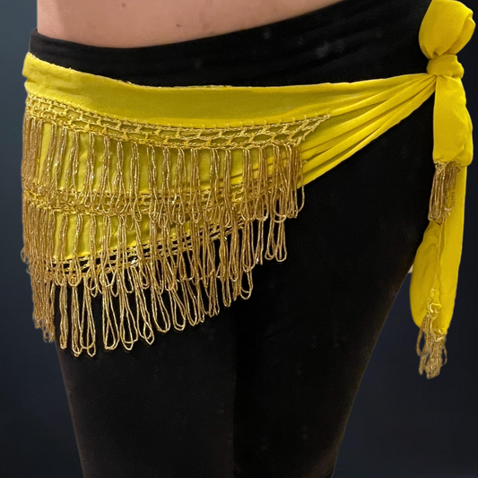 Ceinture perlée jaune