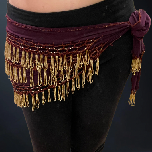 Ceinture perlée mauve