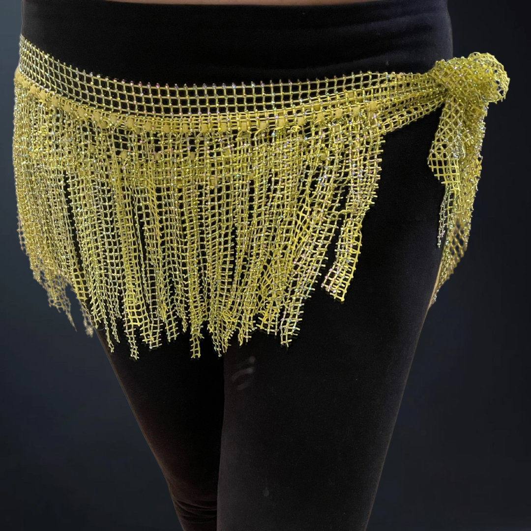 Ceinture à stras jaune